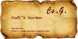 Csák Gordon névjegykártya