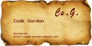 Csák Gordon névjegykártya